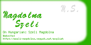 magdolna szeli business card